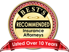 Best Insurance Attorneys 2016 badge
